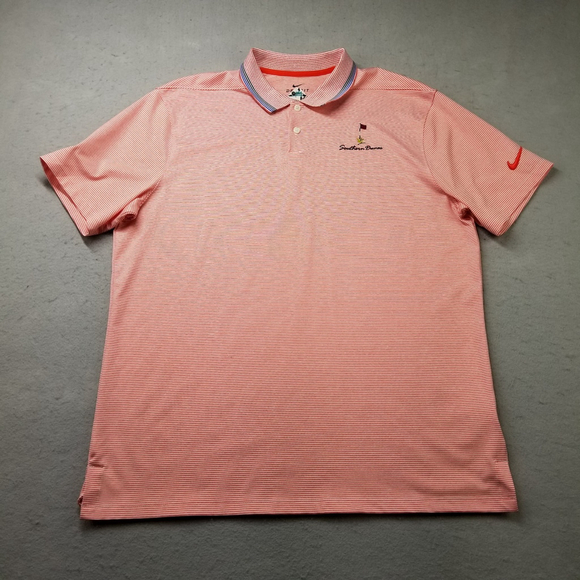 Nike Other - Nike Polo Shirt Mens SIze Large Orange Striped Southern Dunes Golf Course Logo